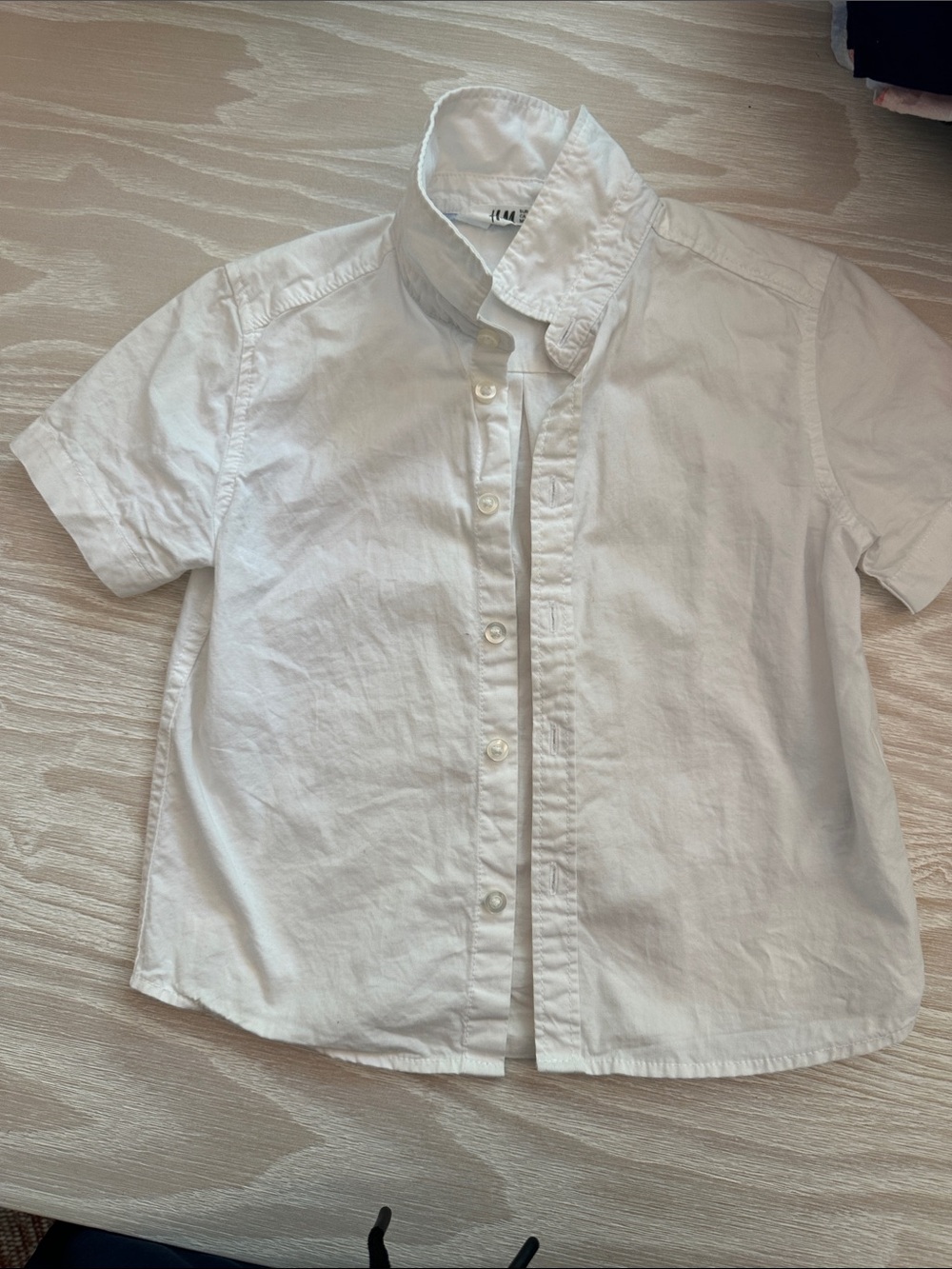 H&M White Buttondown Short-Sleeve Cotton
